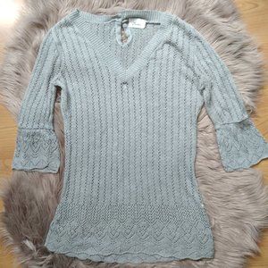 Chesley eyelet bell sleeve sweater